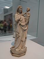 Statue, Groupe de l'Annonciation (de Giovanni d'Agostino, Sienne, v 1330-1335, Marbre, traces de dorure)(1)